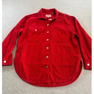 Universal Thread Corduroy Shacket Women Small Red Excellent Oversized Button Up